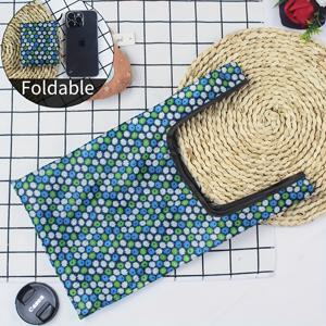 TEMU 작은 주머니 작은 크기 쇼핑백 휴대용 손목끈 옥스포드 천 재사용 가능한 식료품 가방, 접이식 핸드백, 슈퍼마켓 휴대용 접이식 옥스포드 식료품 가방, 가벼우며 휴대하기 편리합니다