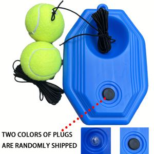 TEMU 개인 테니스 트레이너 - 조절 가능한 리바운드 로프, 단독 연습 시스템, 내구성 강한 블루 테니스 장비 (뒷마당, 해변, 공원용) - 휴대용 (초보자/고급자 모두 가능) - 단독 연습 및 경기용