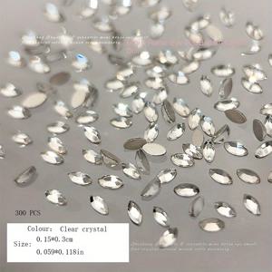 TEMU 300개 미니 말 - 눈 플랫 - 다양한 색상의 하단 라인스톤으로 재봉 장식 및 네일 아트를 위한 선택 가능