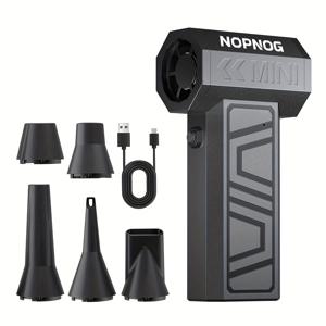 TEMU 전기 에어 더스터 제트 팬 130000 RPM 터보 블로워 업그레이드, 5개 노즐 및 4단계 기어, 2-in-1 송풍/흡입 기능, 휴대용 공기 먼지 제거, 키보드, 자동차 시트, 눈 제거, 야외용 | 슬림 에어 블로워 | C타입 고속 충전|키보드|차량용선풍기|서큘레이터선풍기