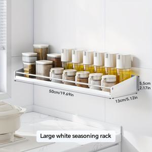 TEMU 양념장 랙, 벽걸이형 양념 정리대, 다기능 드릴 불필요 수납 랙, 주방, 욕실 및 침실에 적합, 주방 수납 랙, 주방 용품