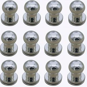 TEMU 아연 코팅된 12개 골든 원형 버튼 볼트 세트. 가죽 리벳, 스크류 버튼 리벳에 적합하며 벨트 및 핸드백과 같은 가죽 공예 수리 또는 장식에 사용할 수 있습니다 (원형 직경 8mm).