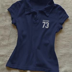 TEMU 새로운 스타일, 여성 패션 슬림핏 숏 폴로, 작은 V넥 및 반팔