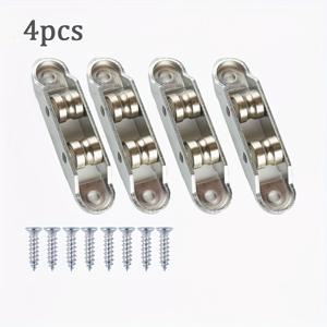 TEMU 4개 세트 풀리 + 나사 8개, 문과 창문용 풀리, 및 푸시용 금속 휠, 문과 창문 트랙, 하단 휠 롤링