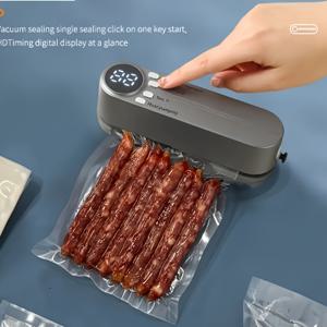 TEMU 자동 USB 전원 진공 포장기, 1200mAh, 원터치 밀봉 및 진공 버튼 특징 - 신선한 과일, 채소, 간식 및 주방 필수품을 위한 소형 식품 보관 장치 - 추수감사절 및 새해 선물로 이상적, 진공 포장기.