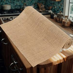 TEMU 2미터 길이 천연 황마 삼베 - 40/45/50cm 폭, 러스틱 브라운 & 베이지 브레이드 패브릭 DIY 공예용, 크리스마스 테이블보, 웨딩 장식 및 파티 용품, 고품질 홈 , 버랩 원단, 빈티지 감각, 내구성 있는 소재, 선물 포장, 결혼 플래너