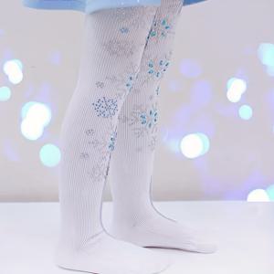 TEMU 여아용 타이츠, 라인스톤 눈꽃 패턴 레깅스, 90D 미끄럼 방지 및 보풀 방지, 댄스 공연, 파티 및 축제 의상에 적합