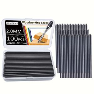 TEMU 100개 헤비듀티 기계식 연필 리필 - 2B 경도, 내구성 강한 목공용 연필심 (2.8mm 호환), 건축 도면 및 스케치, 컬러링북에 적합 - , 계약자, 학생을 위한 가치 팩, 투명 병 포장