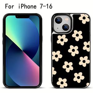 TEMU 인스 스타일 플로랄 지갑 폰 케이스, 다기능 플립 카드 홀더, 은행 카드 보관용 보호 커버, 방수 스탠드 인조 가죽 케이스, 아이폰 16/15 PLUS/14/13/12 MINI/11 PRO MAX/XR/XS/7/8G/SE 2020/2022 시리즈와 호환됩니다.