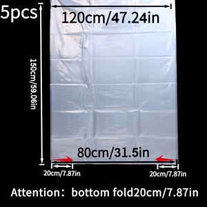 TEMU 10개/5개입 초대형 투명 플라스틱 보관 백 - 방수 방진 방습 의류 백, 담요 봉제 인형 침구 보관 백 - 신학기, 이사, 기숙사, 침대 정리, 포장 및 옷장 정리에 적합