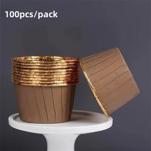 TEMU 100개 케이크 종이컵, 머핀컵 머핀 틀, 컵케이크 라이너, 라미킨 팬 컵케이크 컵 포장, 웨딩 컵케이크 베이킹 컵