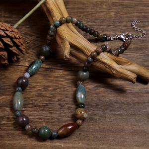 TEMU 천연 인도 마노 구슬 목걸이 | 수제 컬러풀 스톤 주얼리 | 여성을 위한 시크 빈티지 스타일 천연석