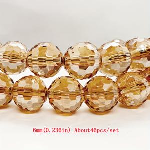 TEMU 8/10mm 35/30개 호박색 오스트리아 인조 비즈, 96면 광택 유리 스페이서 구슬 (구멍 포함), DIY 액세서리 제작용 팔찌 목걸이 귀걸이 공예 소품 및 비즈 정리, 주얼리 만들기용 인조 비즈