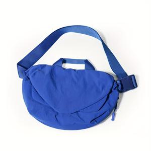 TEMU 솔리드 컬러 내구성 체스트백, 스냅버튼 나일론 멀티펑셔널 핸드헬드 또는 허리 착용, 조절 가능한 숄더 스트랩 스포츠 허리팩, 양쪽 하단 지퍼로 물병 및 우산 수납 가능|힙색