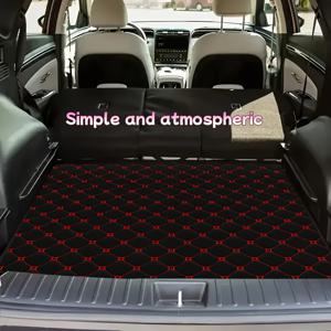 TEMU 1개 컬러풀 라인 프린트 자동차 트렁크 매트, 내구성 있는 폴리에스터 카고 라이너 - 스타일리시하고 심플한 디자인으로 야외 스포츠 여행에 적합, 차량을 깔끔하게 정리하며 트렁크에 생기를 더해줍니다