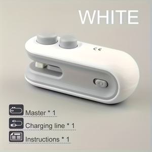 TEMU 1개 내장형 자석 USB 충전식 배터리 스낵 포장백 밀봉기, 휴대용 미니 밀봉기, 피크닉 및 여행용, 핸드 프레스 플라스틱 밀봉기, 백 클로저 매직 도구, 감자칩 백, 쿠키 백, 스낵 백, 재밀봉에 적합