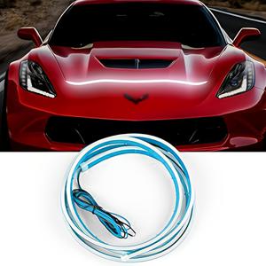 TEMU 70인치/180cm 자동차 화이트 라이트 다이내믹 스타트 LED 스트립, 차량 외부용 LED 스트립, 연결 방 전원 DC12V, 범용 자동차 모델(배터리 미포함), 차량용 LED 조명, 현대 차량 액세서리, 쉬운 설치 조명