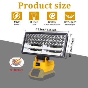 TEMU 무선 LED 작업등 - 듀얼트 리튬 배터리 호환, 비상 플러드라이트 캠핑 손전등, 다용도 USB 출력 포트, 두 단계 밝기 조절, 휴대용 디자인 (캠핑, 자동차 수리, 건설 현장용), 배터리 미포함|후레쉬