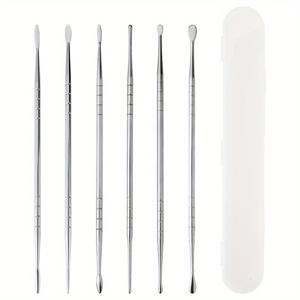 TEMU 6개/세트 스테인리스 스틸 양면 조각 도구, 폴리머 클레이 모델링, 도자기, 조각에 이상적, DIY 공예 필수품, 도자기 공예 필수품, 장식용 도구, 내구성 있는 공예 도구