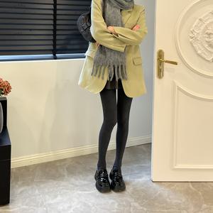 TEMU 여성 봄 컬렉션 타이츠, 단색 얇은 레깅스, 클래식 하이엘라스틱 골지 디자인, 15-25℃ 온도에 적합, 캐주얼, 포멀, 및 일상적인 출퇴근복으로 이상적