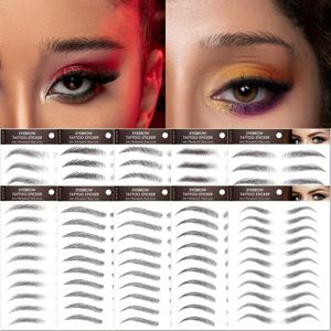 TEMU 10개 세트의 검정색 6D 눈썹 타투 스티커 (방수 기능 포함). 이 임시 타투는 10가지 다양한 스타일로 제공되며, 여성에게 적합한 98쌍으로 제공되며 파티 및 바디 아트 장식에 이상적입니다.