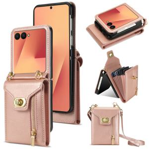 TEMU 휴대폰 케이스 - 삼성 갤럭시 Z 플립 모델 4, 5, 6, 7용 인조 가죽 지퍼 지갑 스타일 크로스바디 휴대폰 케이스|폰케이스|지갑