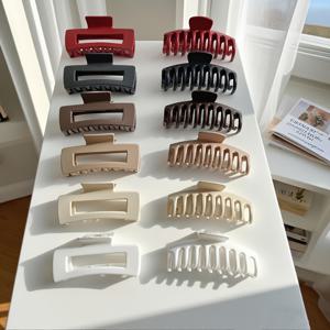 TEMU 부드러운 실리콘 헤어 클립 12개입, 두꺼운 머리용 대형 상어 클립, 여성용 고급 헤어 장식, 뒷머리용으로 적합