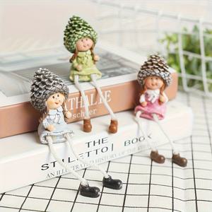 TEMU 3개 세트 컨트리 팜하우스 소나무 콘 레진 조각, 창의적인 긴 다리 아트 공예, 실내외 다목적 장식, 전기 불필요, 실내 장식품, 팜하우스 데코, 예술 공예, 긴 다리 디자인, 내후성 장식, 수제 장식, 다기능 장식, 장식 피규어, 인테리어 , 시골풍 장식