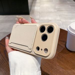 TEMU LGK 화이트 프리시전 홀 재질 P+ 카드 홀더 케이스 (Apple용), iPhone 17, Air 16E, 15, 14, 13, 12, 11 MINI, XR, PLUS, Pro Max, 7, 8, SE PLUS 휴대폰 커버, 폰 케이스, 세련된 폰 커버, 내구성 좋은 폰 커버와 호환