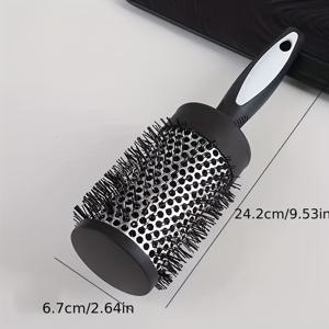 TEMU 고온 저항 나일론 원통형 컬링 로드 | 업도 및 섹션 스타일을 위한 간편한 클램핑 디자인의 열전도성 알루미늄 튜브 빗, 헤어 브러시 홀더, 부드러운 강모 팁, 살롱 전문가용