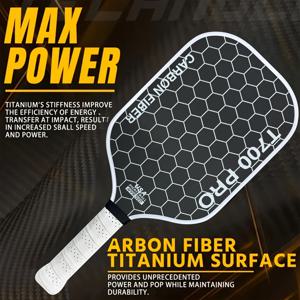 TEMU 고성능 픽클볼 패들 - 거친 프로스트 표면으로 최대 스핀, 컨트롤 및 파워 제공 - 카본 파이버 프레임 & 폴리프로필렌 허니콤 코어 - 두꺼운 16 경쟁용 (//구리) - 픽클볼 장비에 적합