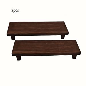 TEMU 2개 빈티지 원목 주얼리 보관 랙 & 장식 트레이 - 골드 톤 다리가 있는 우아한 직사각형 선반, 열쇠, 식물, 분재, 다용도 정리함, 다용도 랙