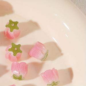 TEMU DIY 비즈, 헤어 액세서리, 제작용 5개입 12mm 10mm 수축 필름 레진 장미 - 귀걸이, 키체인, 폰참, 레진 공예 선물용 작은 리얼리스틱 꽃봉오리 & 취미 활동가용