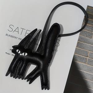 TEMU 트렌디한 스캐리 블랙 캣 핸드메이드 PU 가죽 패션 카키체인 키링 - 할로윈 고딕 여성 남성 가방참 핸드백 백팩 펜던트 의류 액세서리, 형제/자매/어머니/아버지/베프///남자친구 생일 선물|키링부자재