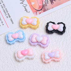 TEMU 20개 세트 미니 하트 도트 리본 장식 비즈, 창의적인 레진 패치, DIY 레진 액세서리, 수제 헤어클립 및 폰케이스 장식용