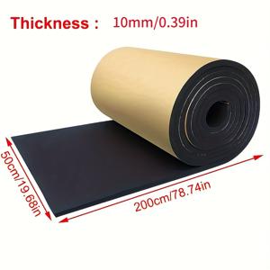 TEMU 자동차 엔진 후드 방음 단열 폼 - 5/6/8/10/15mm 두께, 블랙, 소음 및 열 저감, 소음 감소 및 열 관리에 이상적, 자동차 단열 | 자가 접착 디자인 | 내구성 있는 폼 소재, 쉬운 설치,고품질 접착제,차량 수정 기능,자동차 정비사