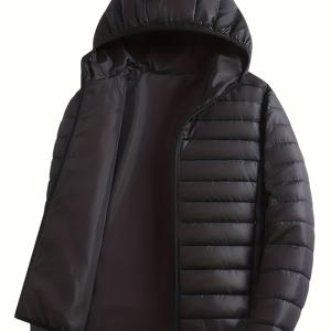 TEMU 남성용 가벼운 캐주얼 스포티 후드 코트, 가을 겨울용