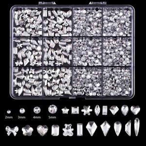 TEMU 12구획/박스 전문가용 3D 네일 아트 합금 보석 라인스톤 참 | 레진 네일 매니큐어 장식 추가 도구