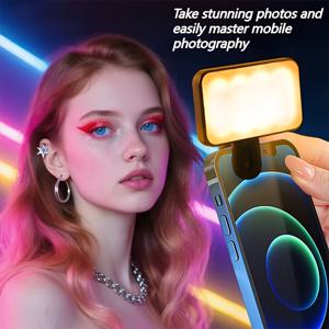 TEMU 휴대용 LED 셀카 조명 | 3가지 색상 조절 가능, USB 충전식, 사진, 화상 통화 및 브이로그에 적합, 다기능 조명
