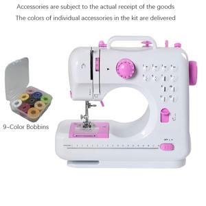 TEMU 초보자를 위한 다기능 전동 재봉틀 | 12가지 스티치 패턴, 원터치 역방향 스티치, 이중 속도, 이중 전원 공급 옵션, LED 야간 조명, 교체 가능한 프레스서 풋, USB 전원, 가정용 재봉, 공예 및 프로젝트에 적합
