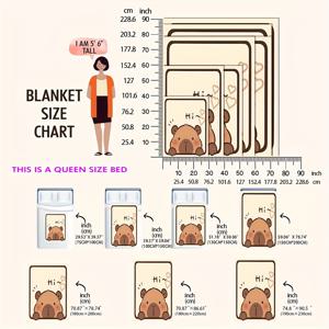 TEMU 카피바라 테마 플란넬 담요 - 담요, 퀼트, 라운지 담요, 소파 담요, 침대 담요, 보온 담요, 에어컨 퀼트, 숄 담요로도 알려진 제품