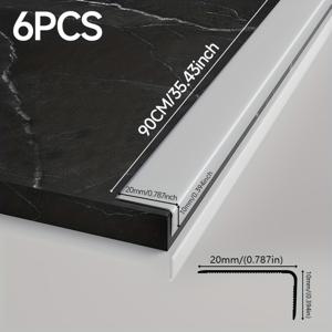 TEMU 90Cm L자형 알루미늄 합금 코너 보호대 - 5가지 색상으로 6개 세트 - 벽면 트림 및 몰딩, 코너, 계단, 문틀, 바닥 모서리 및 타일 전환용 엣지 안전 스트립 - 집 개조에 이상적, 부식 방지