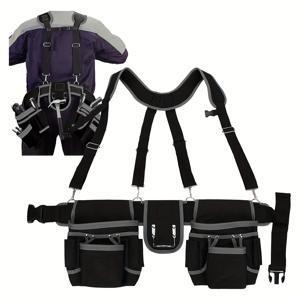 TEMU UUP 마그네틱 공구 벨트 (분리 및 조절 가능한 어깨 스트랩 포함) | 전기 기술자, 목수, 장인용 다기능 헤비 듀티 포켓 - 26개 수납 공간, 휴대용 작업 가방, 이상적인 아버지의 날 또는 아빠 선물