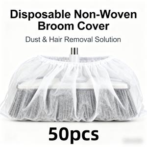 TEMU 다기능 방진 빗자루 커버 | 폴리에스터 혼방, 두꺼운 구조, 튼튼한 직조, 가정 및 야외 사용에 적합, 반려동물 털 제거, 일회용 청소용 천