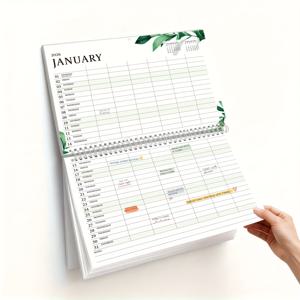 TEMU 2026 가족용 데스크탑 벽걸이 달력, 플로럴 디자인, 스파이럴 바인딩 대형 그리드 레이아웃, 2026년 1월 - 2027년 6월, 영국 공휴일, 초두꺼운 종이, 6인 가족 일정, 가정 활동 추적기, 학생 및 사무용품을 위한 휴일 선물