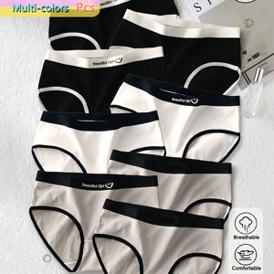 TEMU 8개 세트 여아 속옷, 부드럽고 신축성 있는 삼각 브리프 디자인, 다양한 대비되는 색상, 사계절 내내 편안하게 착용 가능한 캐주얼 웨어, 장난기 넘치는 아이들을 위한 포근한 속옷