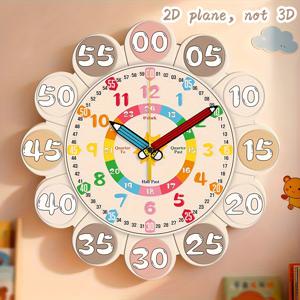 TEMU JFHT 조용한 무소음 시계 - 컬러 & 숫자 바늘, 부드러운 침대용 탁상시계, 불규칙형, AA 배터리 (배터리 미포함) - 방 장식 및 학습용|침대협탁