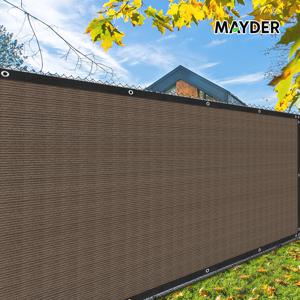 TEMU 상업용 사생활 보호 울타리 스크린 | 강화된 금속 아일렛이 있는 두꺼운 고밀도 폴리에틸렌 햇빛 가리개, 튼튼한 실외 보호 네트, UV 저항 + 방풍, 뒤뜰/정원/파티오에 적합, 커피 브라운