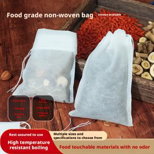 TEMU 50개입 13*18cm 일회용 티백 (끈포함), 부직포 필터백, 건강한 소재, 상쾌하고 잔여물 없음, DIY 꽃차 티백, 스트레이너백, 약차백, 발욕백, 양념백, 양념주입백, 한약백, 내열성