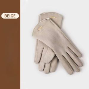 TEMU 1개 성 미상 따뜻한 장갑 | 여성 및 남성용 가을-겨울 2025년 신상 터치스크린 기모 안감 스키 및 사이클링 장갑, 풀온 클로저, 손세탁 관리